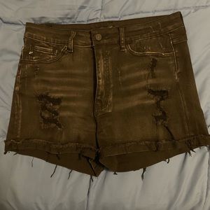 KanCan Black Distressed Stretchy Shorts W11 29
